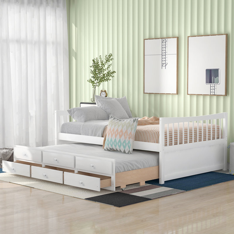 Elegant Daybed with Storage and Trundle