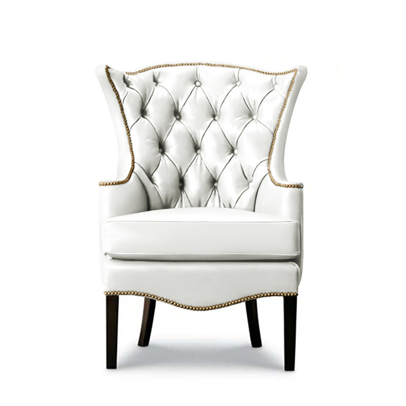 Elegant Leather Wingback Chair