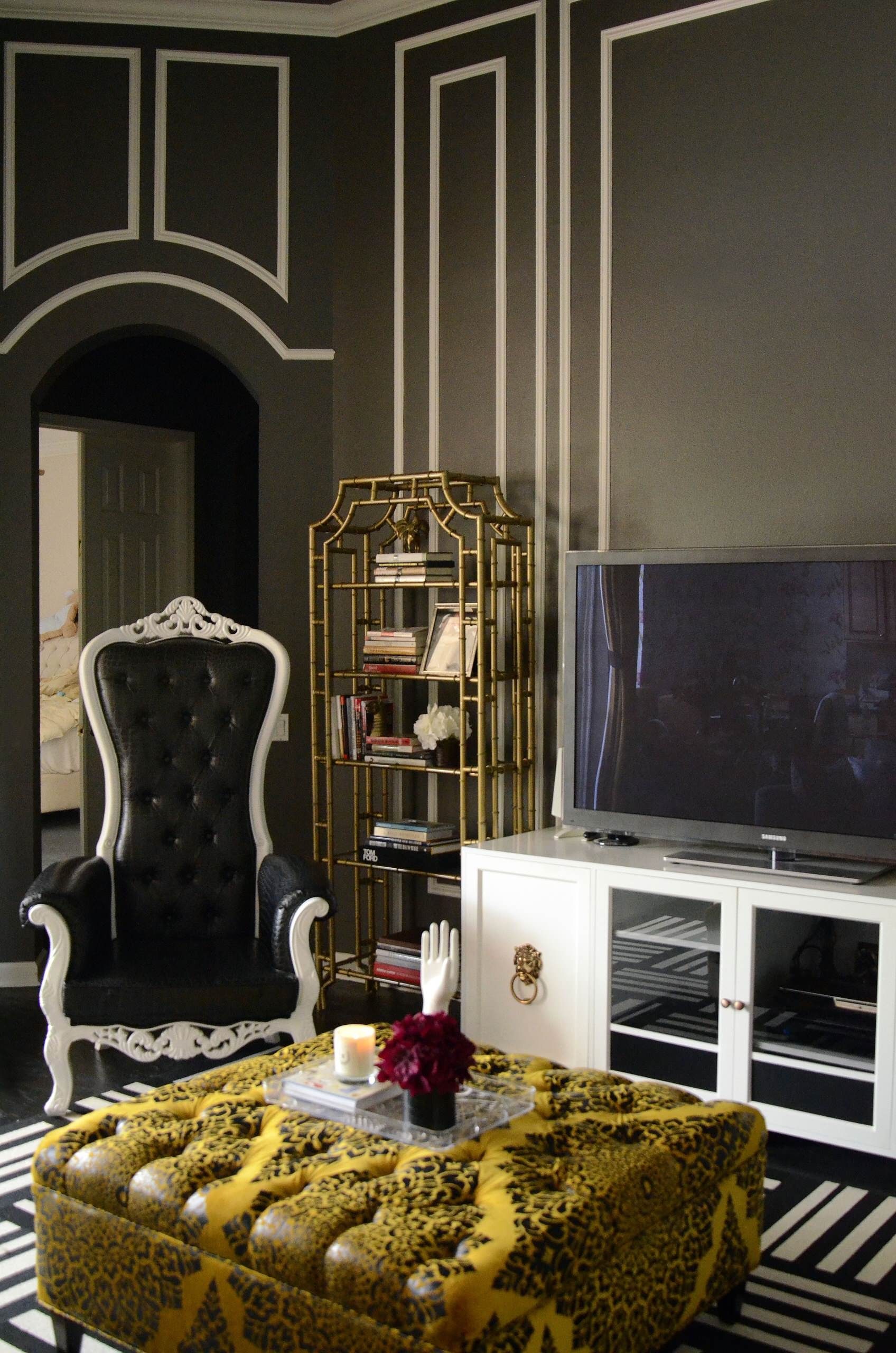 Elegant living room with wall paneling