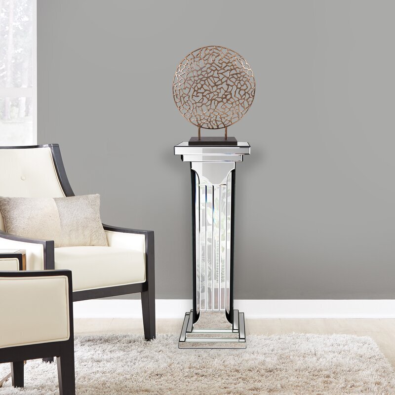 Elegant Mirrored Plant Pedestal Indoor