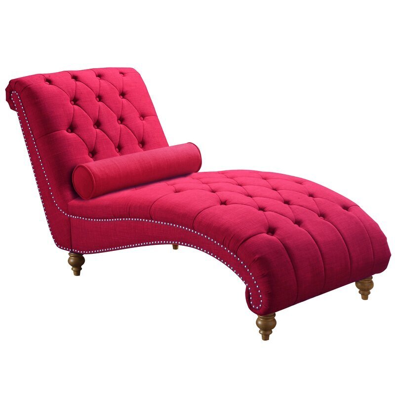 Elegant Red Chaise Lounge Chair