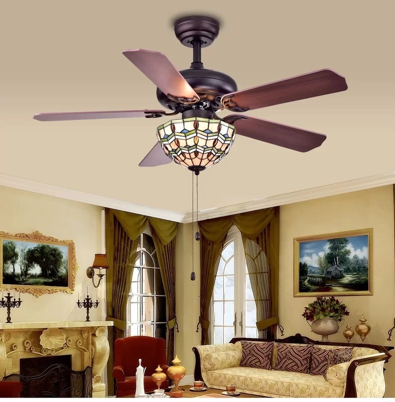 Elegant Tiffany Style Ceiling Fan Light Shade