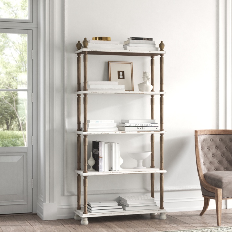 Farmhouse Wood Shelf with Scrolling Patterns