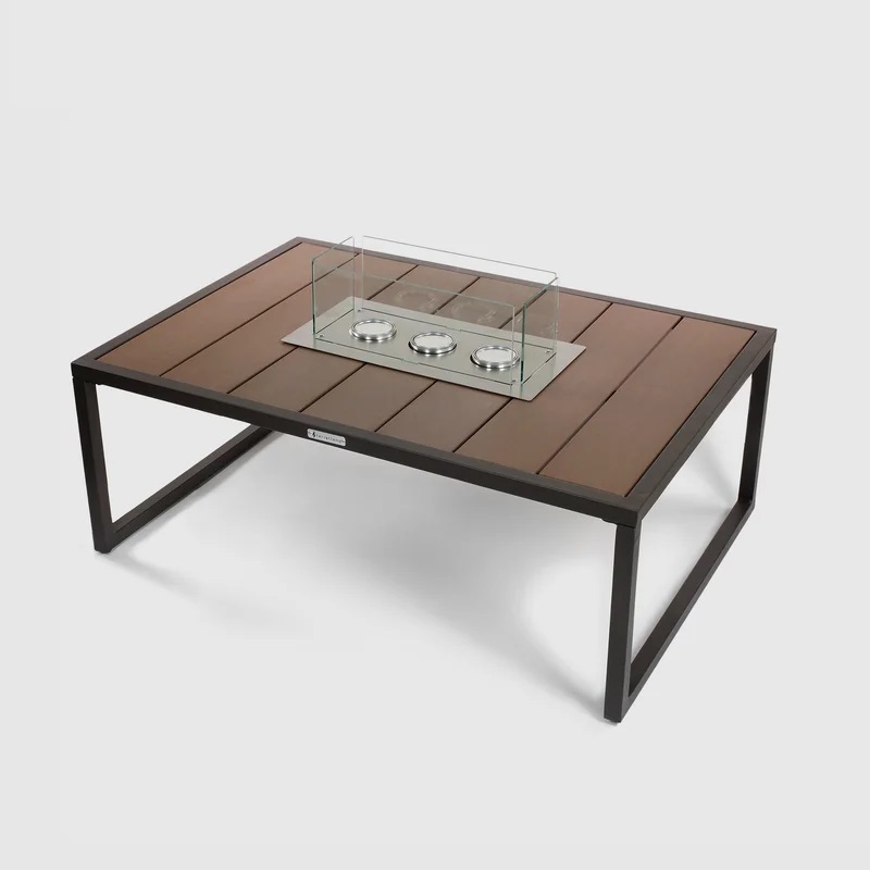 Espresso/Black Nero Steel Gel Outdoor Fire Pit Table