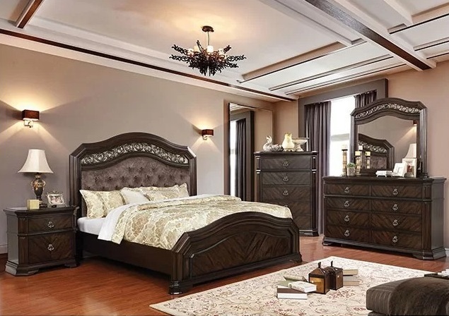 Espresso finish pulaski king bedroom set