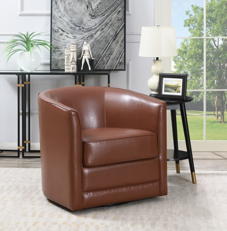 Euben Upholstered Swivel Barrel Chair