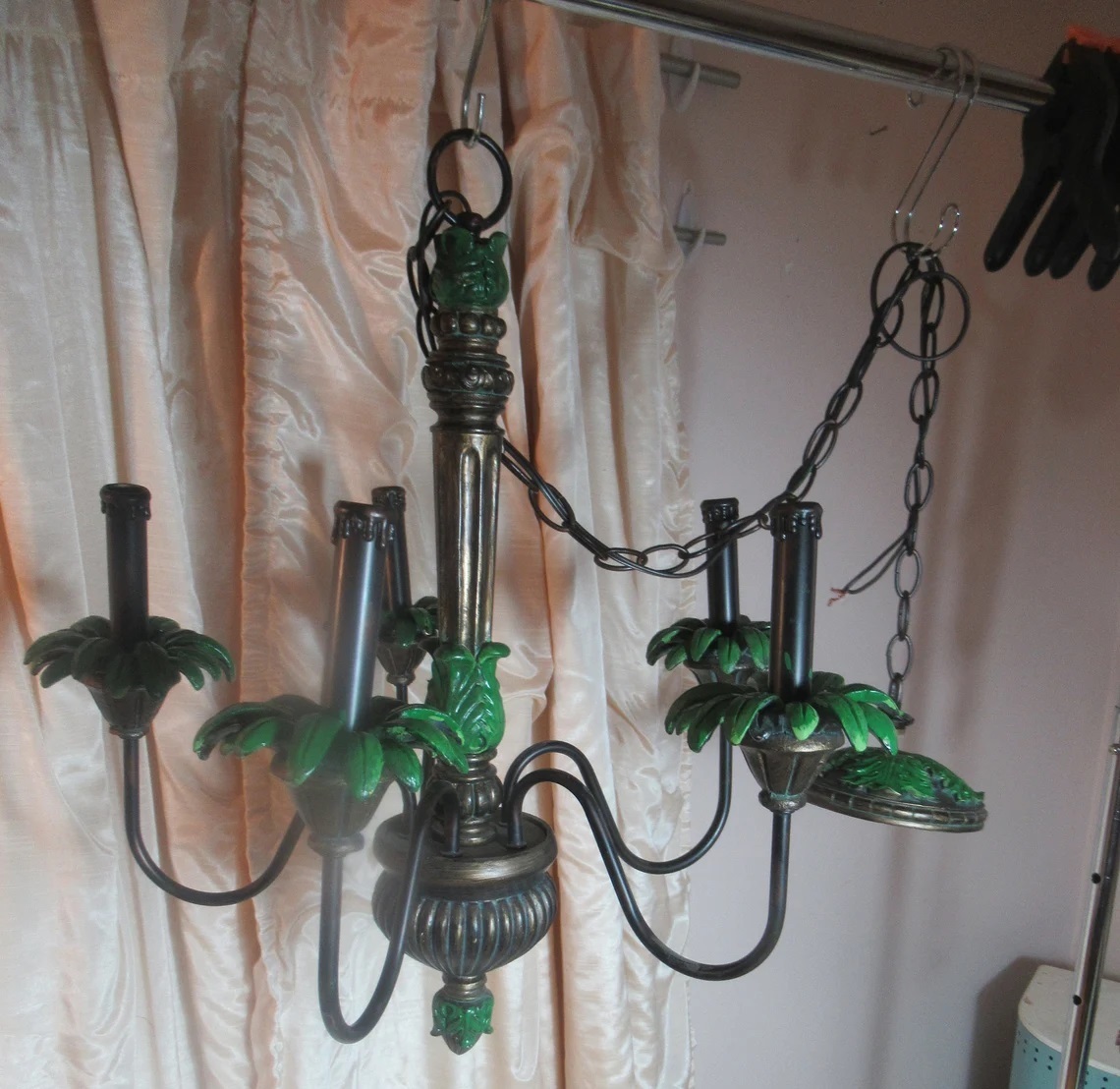 Exotic Hand Painted Palm Tree Chandelier 