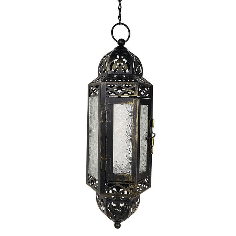 Exotic Moroccan Hanging Metal Candle Lantern