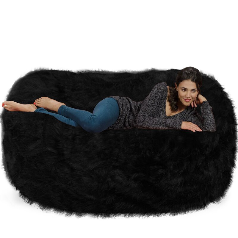 Extra Large Faux Fur Bean Bag Lounger