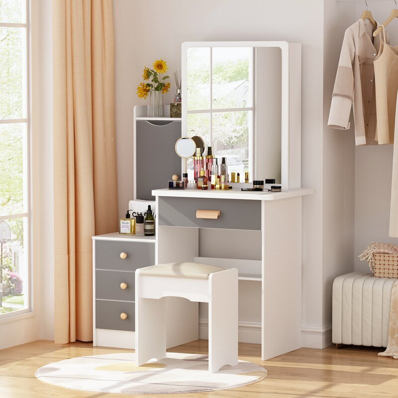 Extra Storage Vanity with Makeup Area