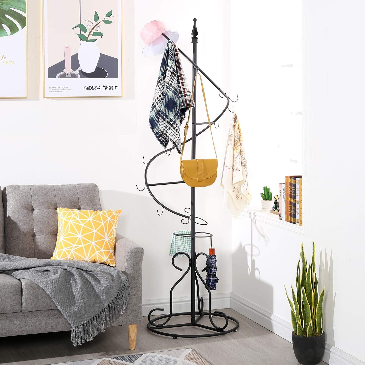 Extra Wide Coat Rack With Umbrella Holder