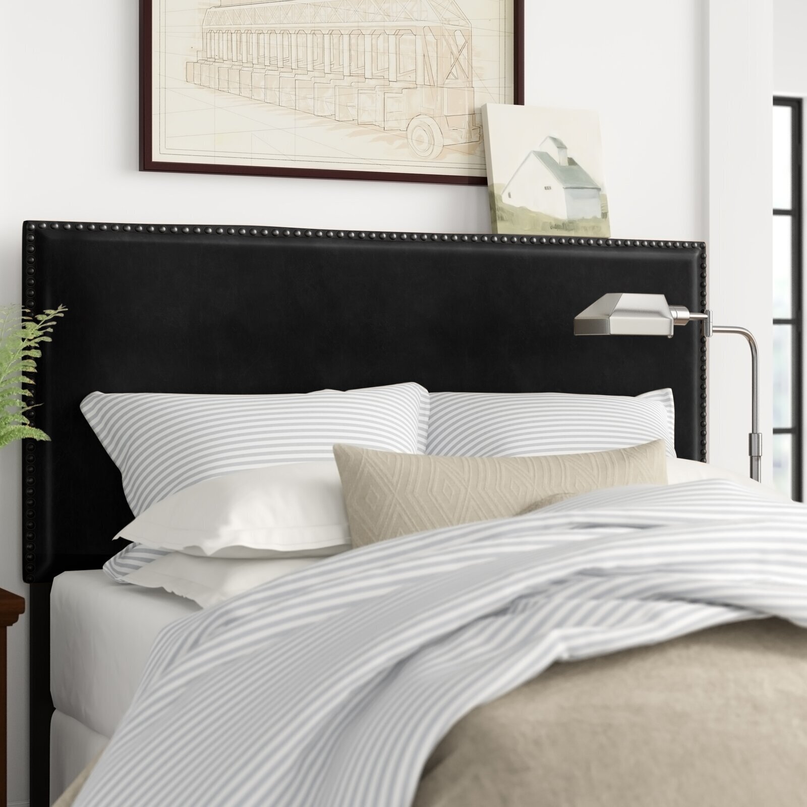 Eye Catching Wood Leather Headboard