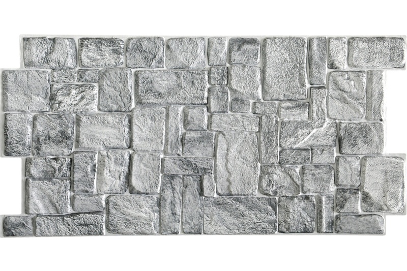 Falkirk 3D 38" W x 19" L Vinyl Wall Paneling in Gray
