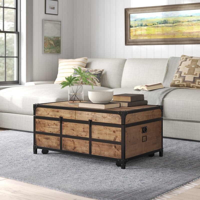 Farmhouse coffee table with wheels
