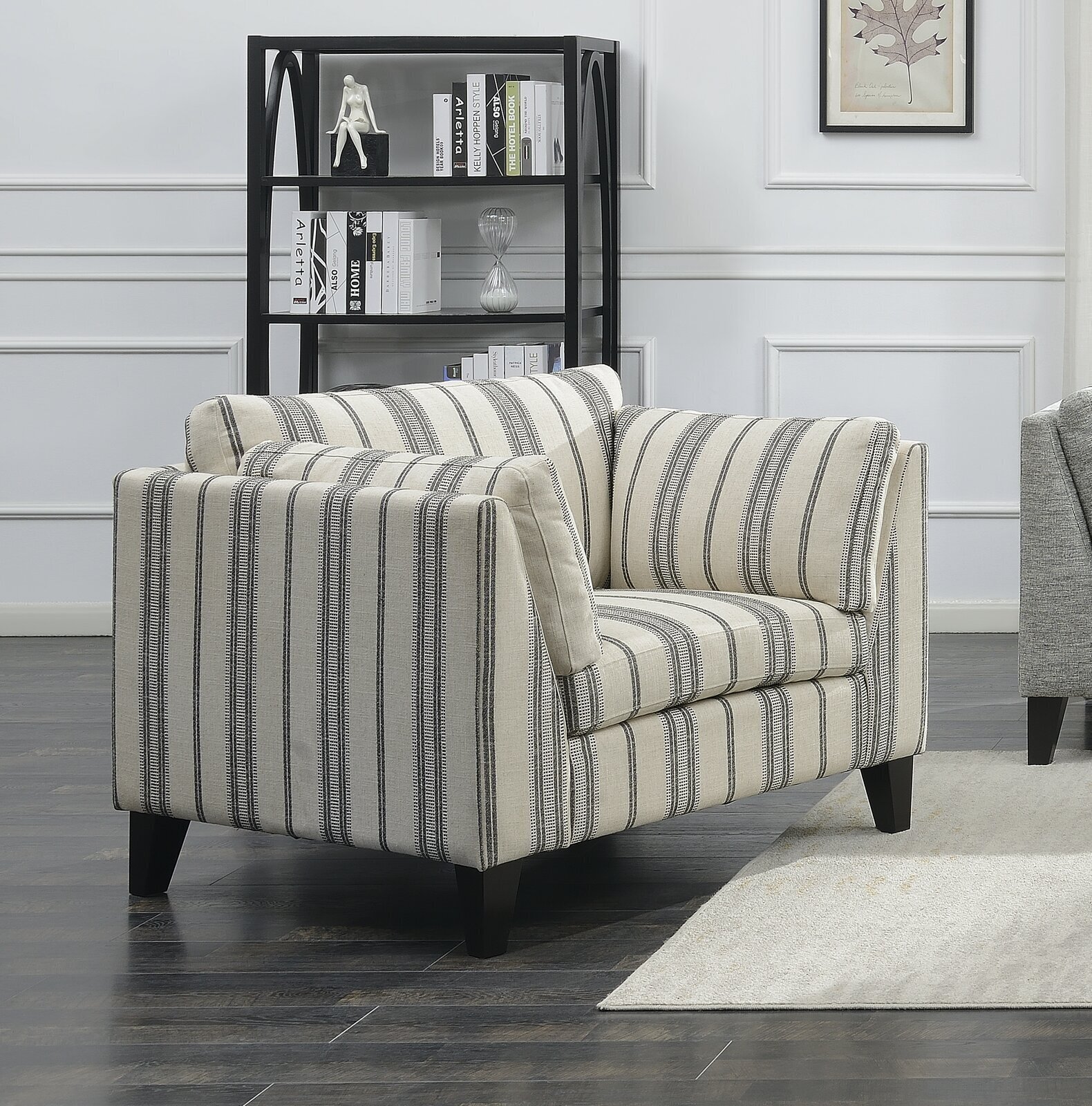 Farmhouse Cozy Striped Armchair