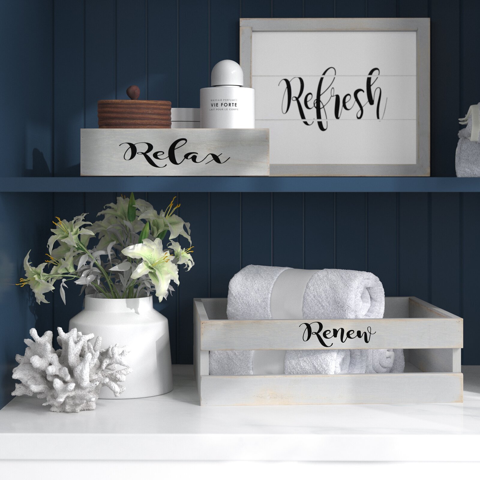 Farmhouse Natural Wood Bathroom Accessories