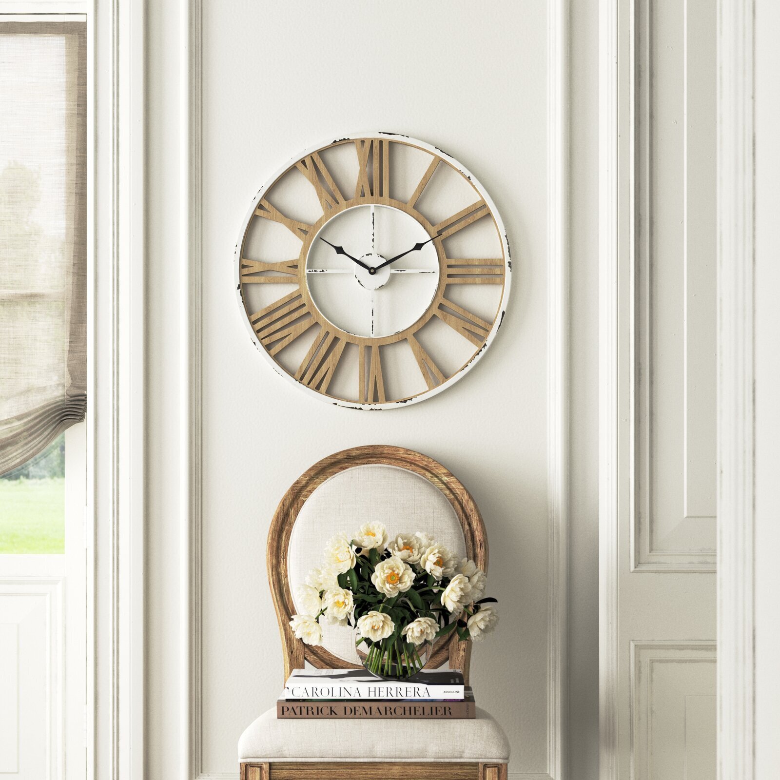 Farmhouse style oversized wall clock
