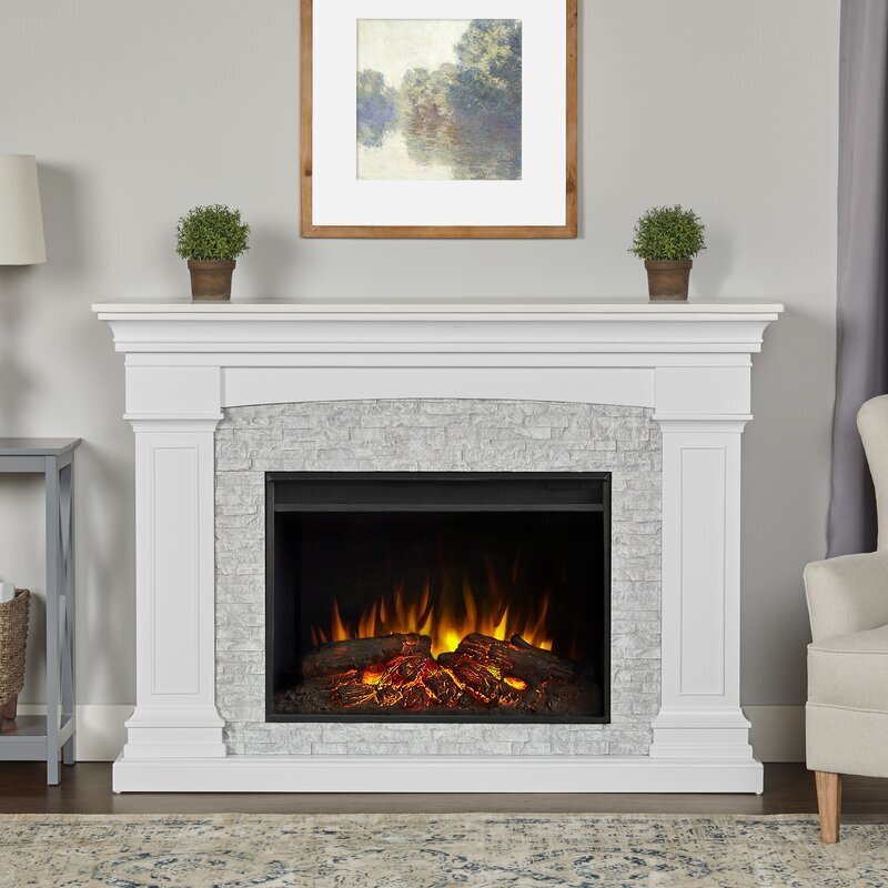 Faux Brick Electric Fireplace