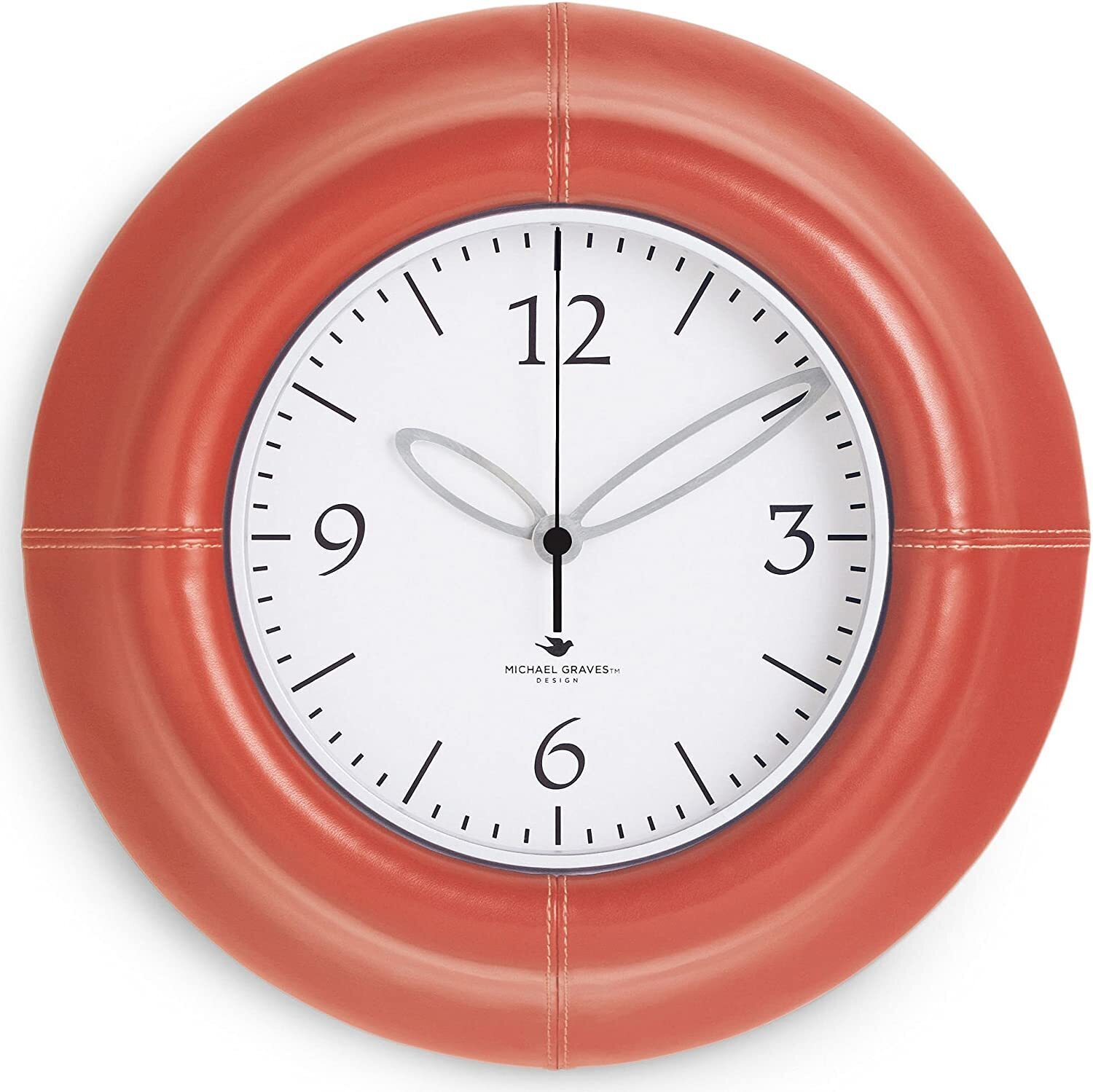 Faux Leather Modern Wall Clock