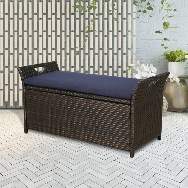 Faux Rattan Bench