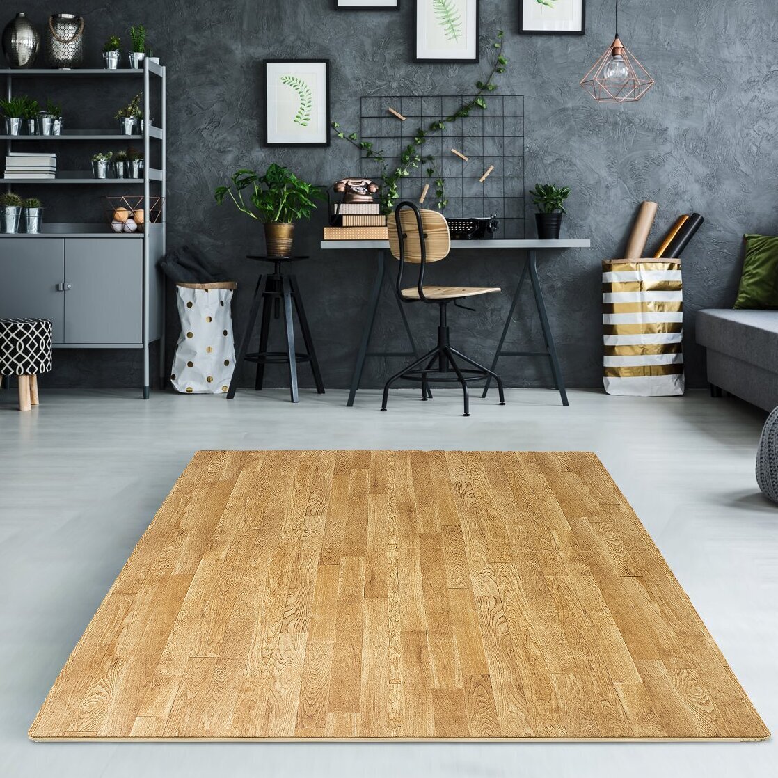 Faux Wood Grain Daycare Floor Mats