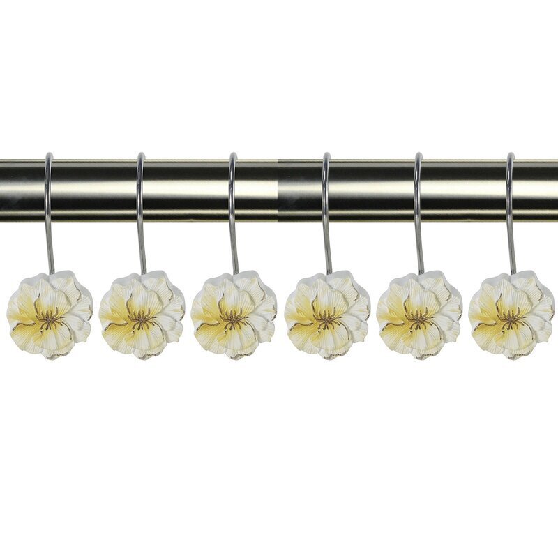 Floral Designer Shower Curtain Hooks
