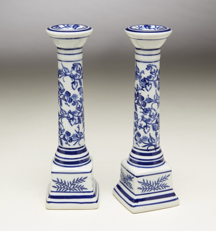 Floral Small Porcelain Candlestick
