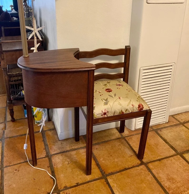 Floral Telephone Table with Seat