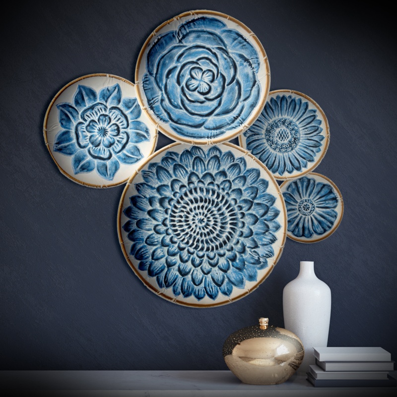 Flower Plates Plaque Wall Décor