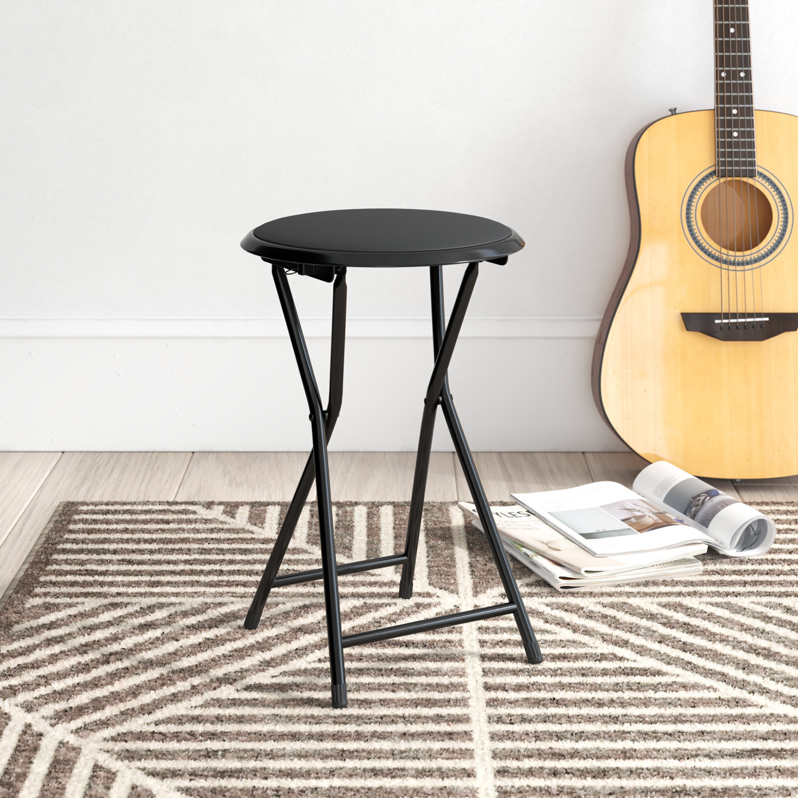 Four Piece Foldable Backless Bar Stools