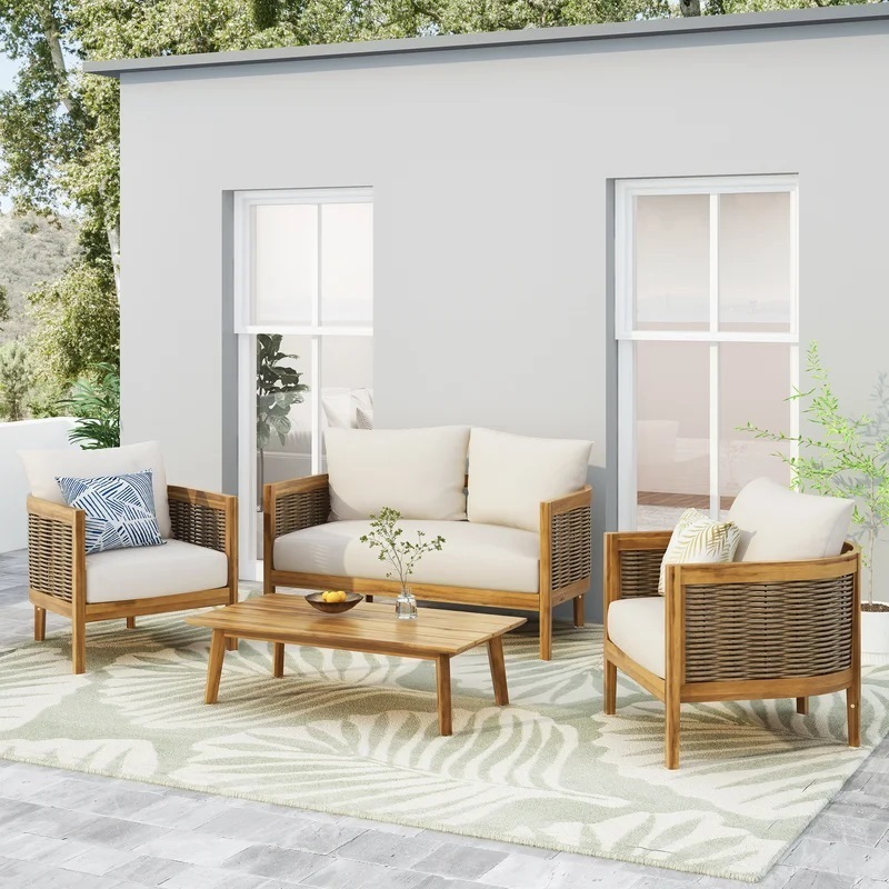 Four seater cushioned seating group