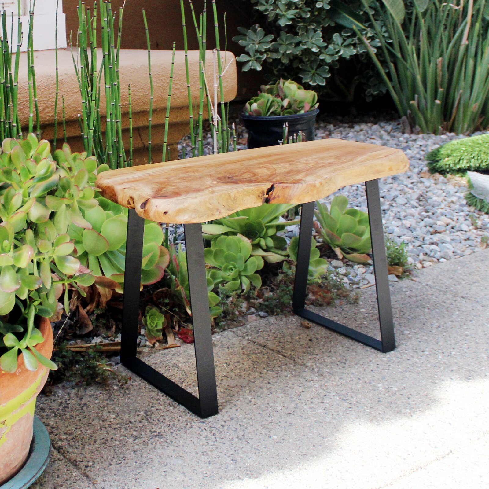 Free Form Reclaimed Wood Bench