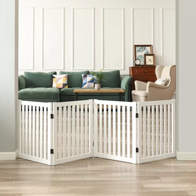 Free Standing Wooden Indoor Dog Gate