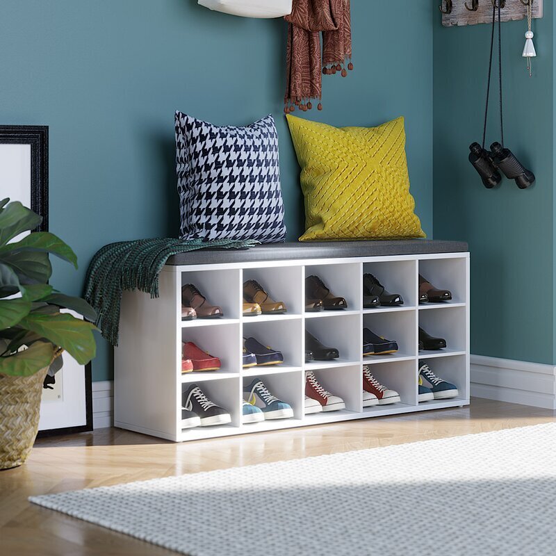 Freestanding MDF wood shoe bench 