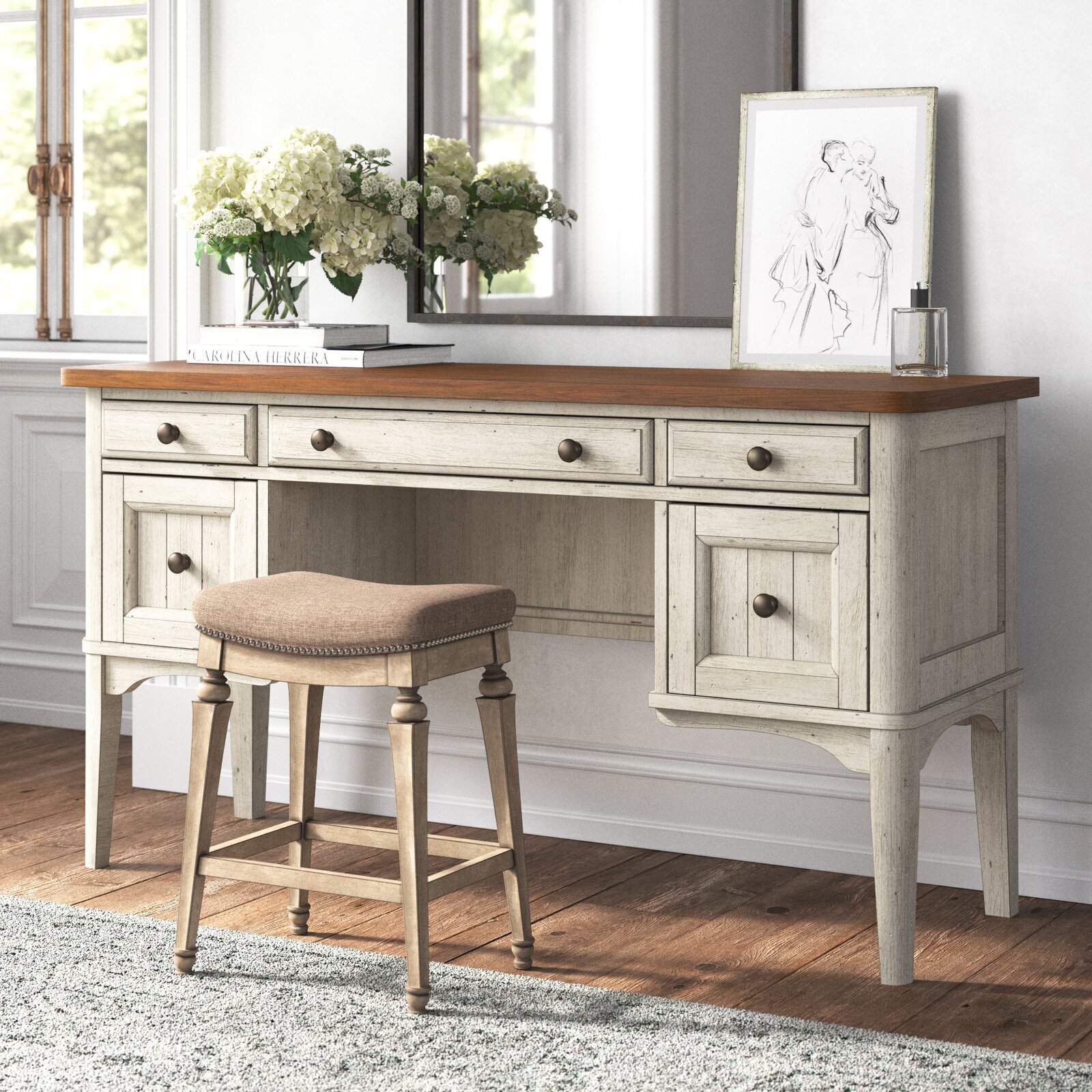 French country vanity without mirror