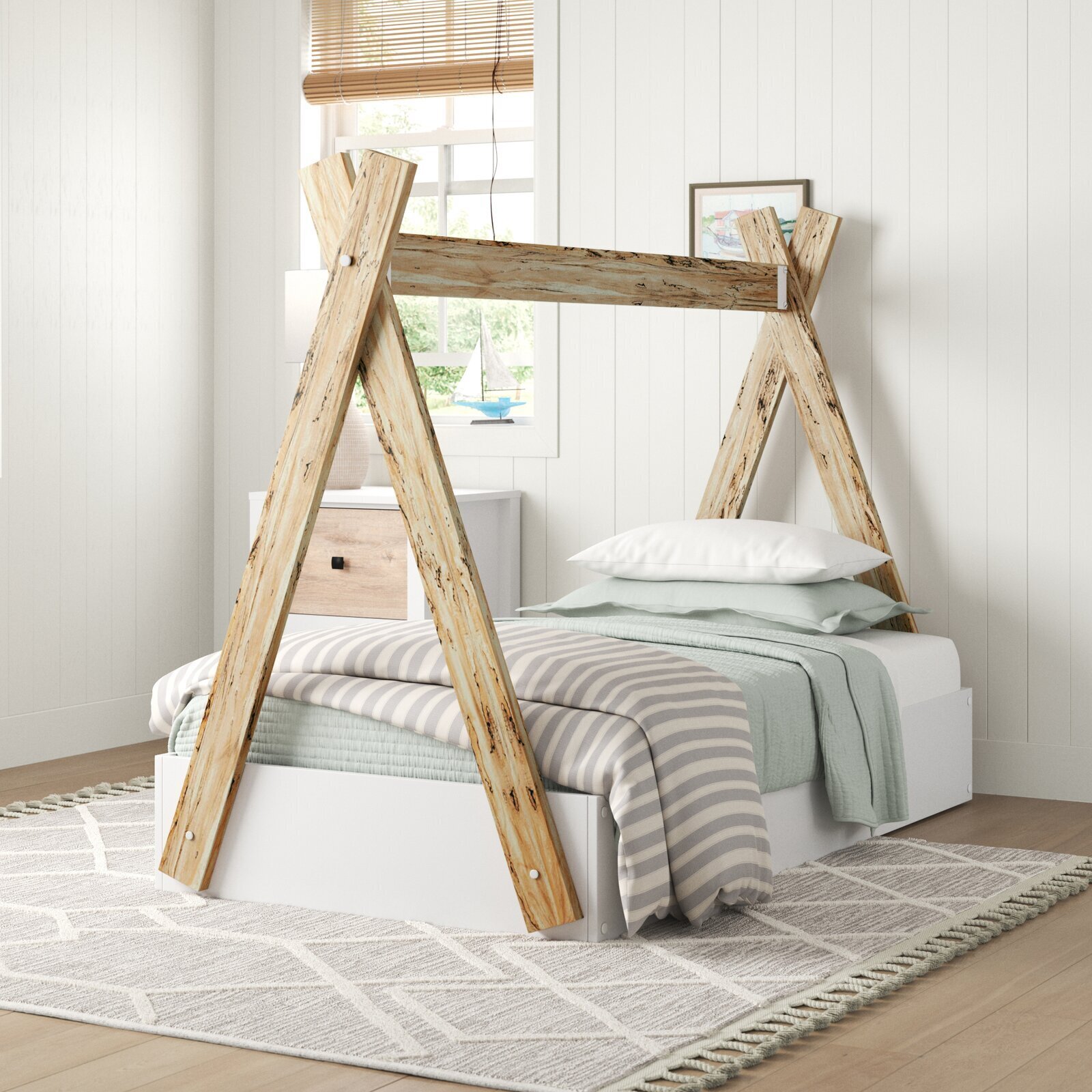 Full Size Canopy Tipi Style Bed