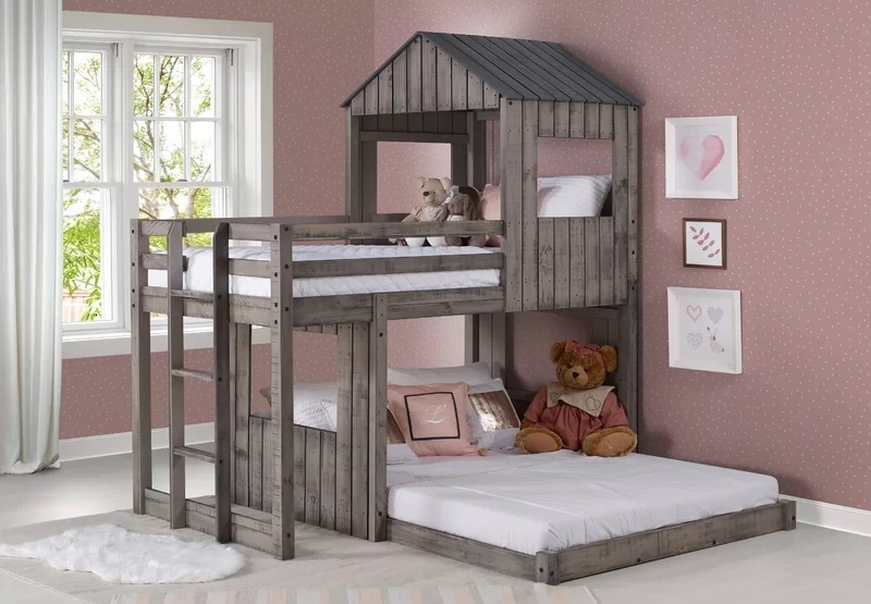 Fun Kids Playhouse Loft Beds With Bed Underneath