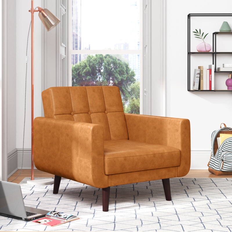 50s-Style Club Armchair with Flared Legs