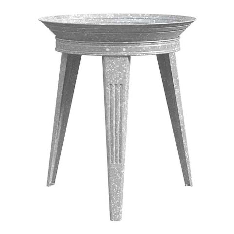 Galvanized Metal Bird Bath Stand