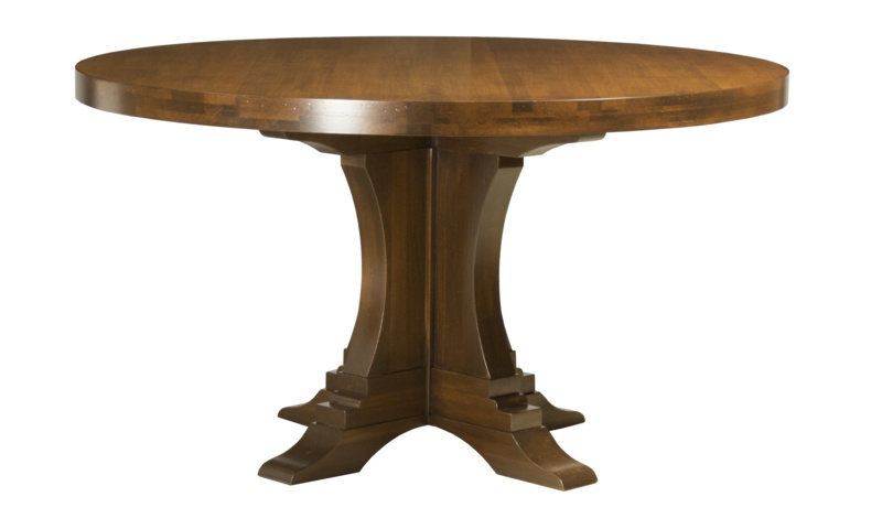 Geneve Extendable Maple Solid Wood Pedestal Dining Table