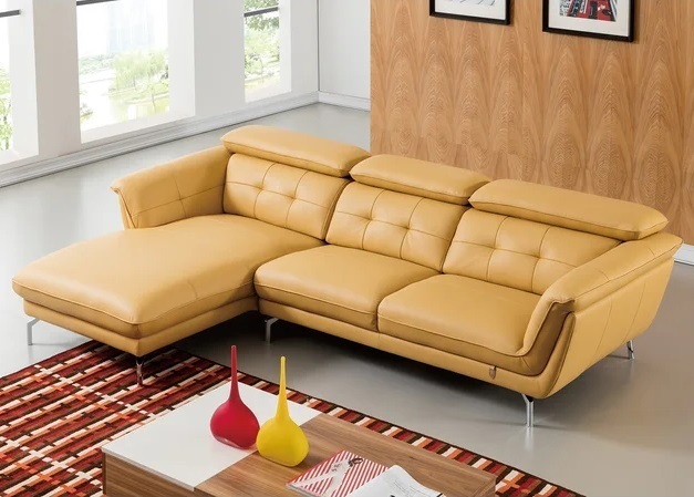Genuine Leather Retro Modular Sofa 