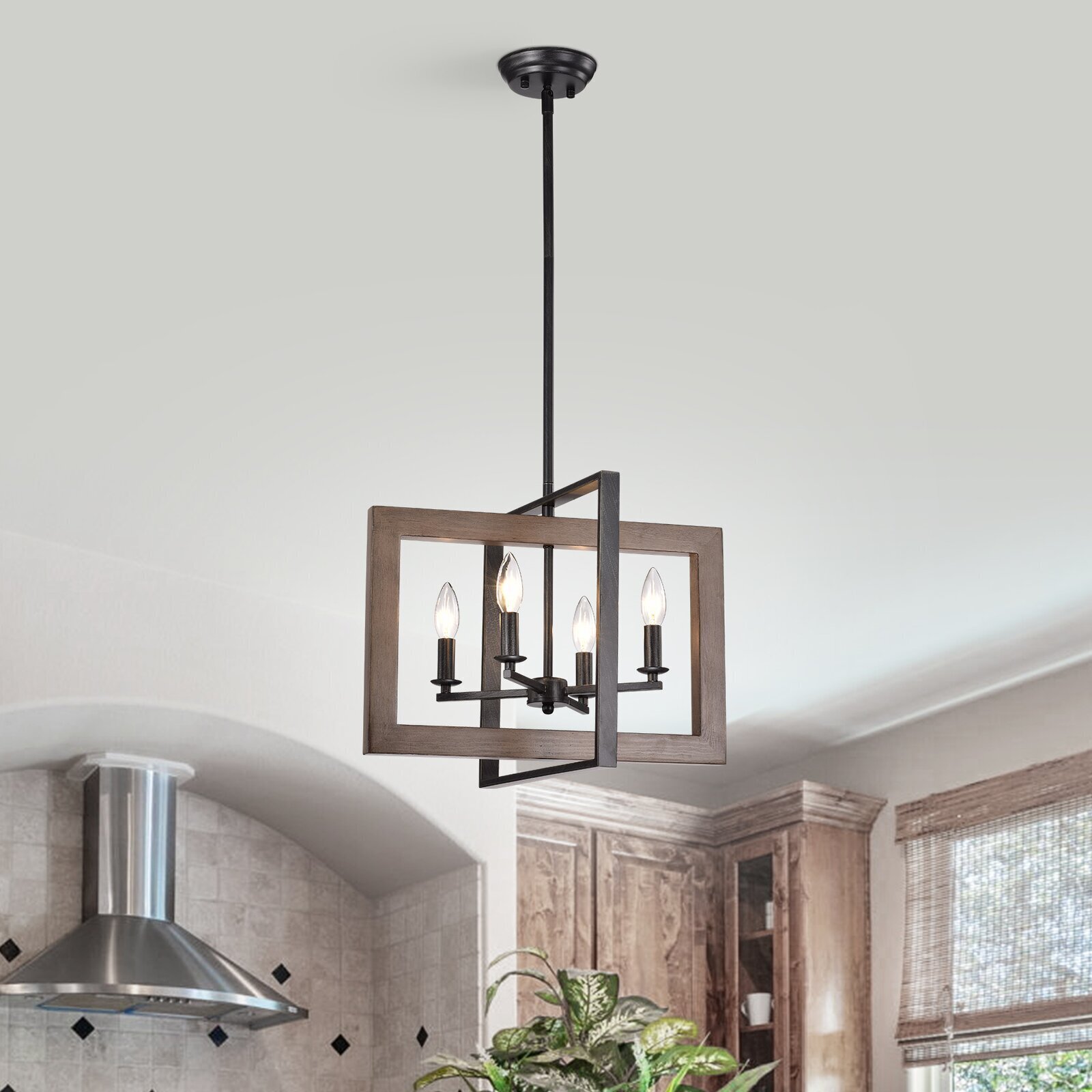 Geometric Wooden Chandelier