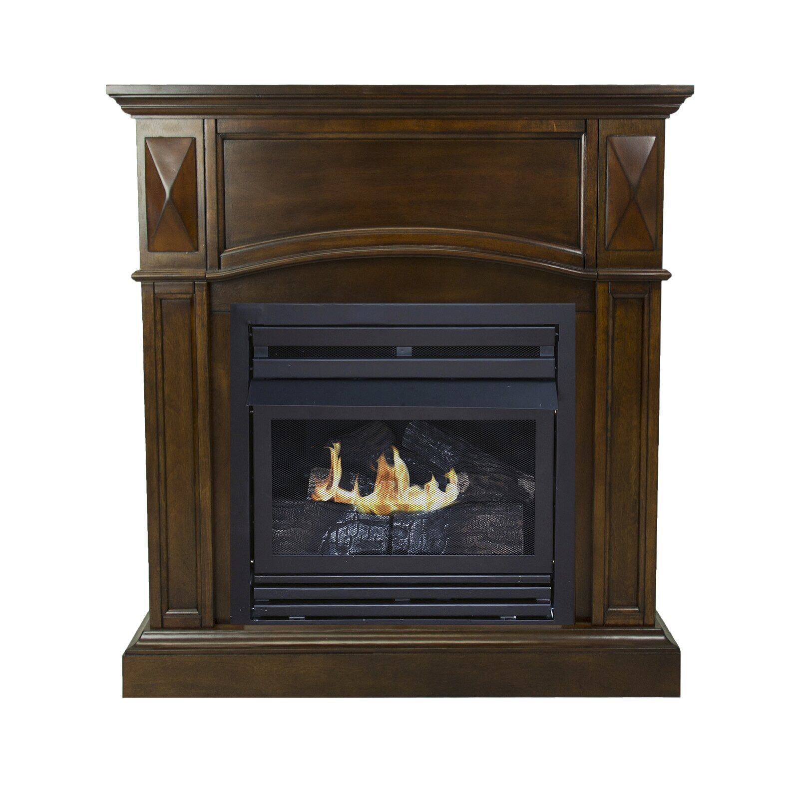 Georgian Style Ventless Gas Corner Fireplace