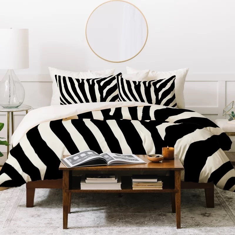 Black And White Striped Bedding