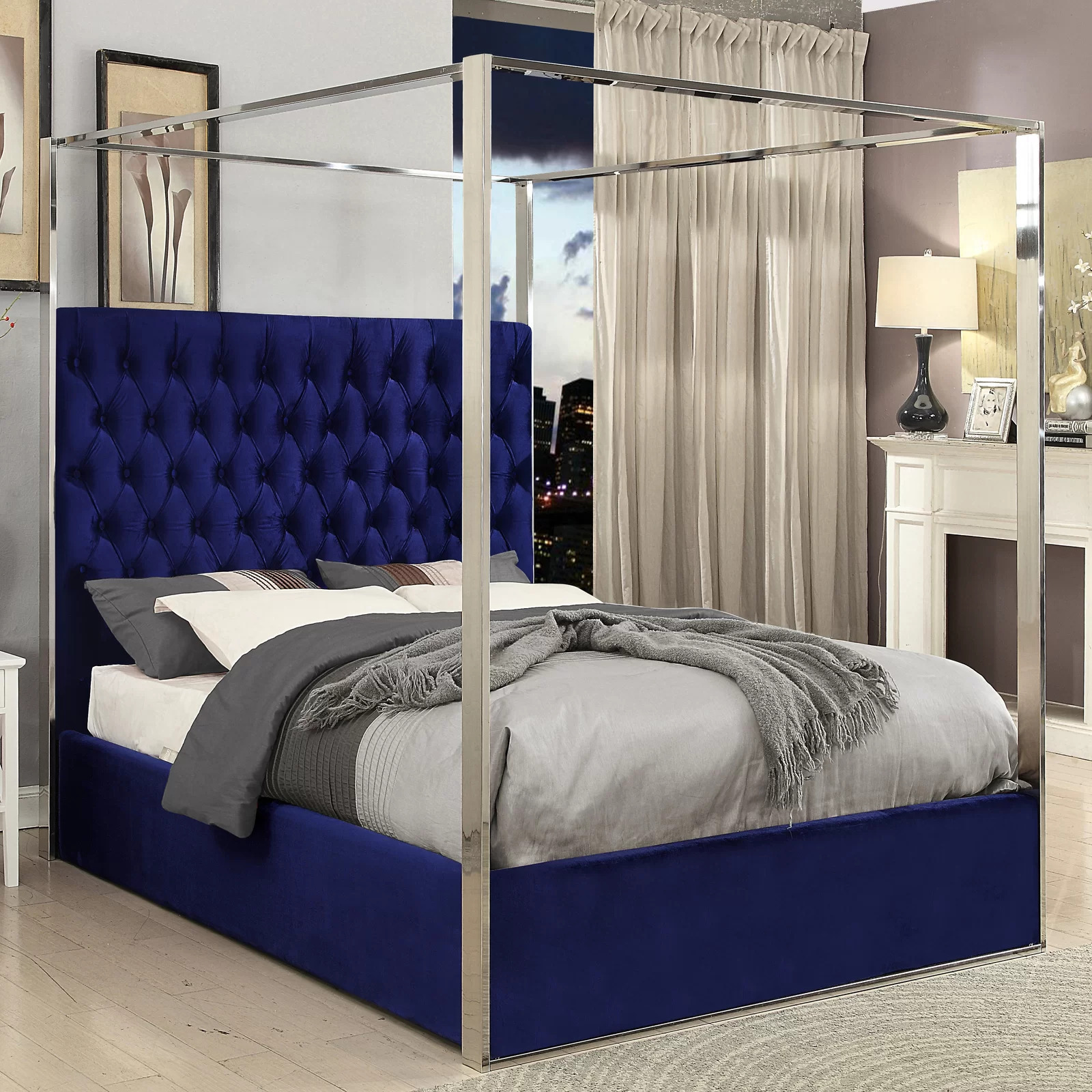 Glam Canopy Platform Bed