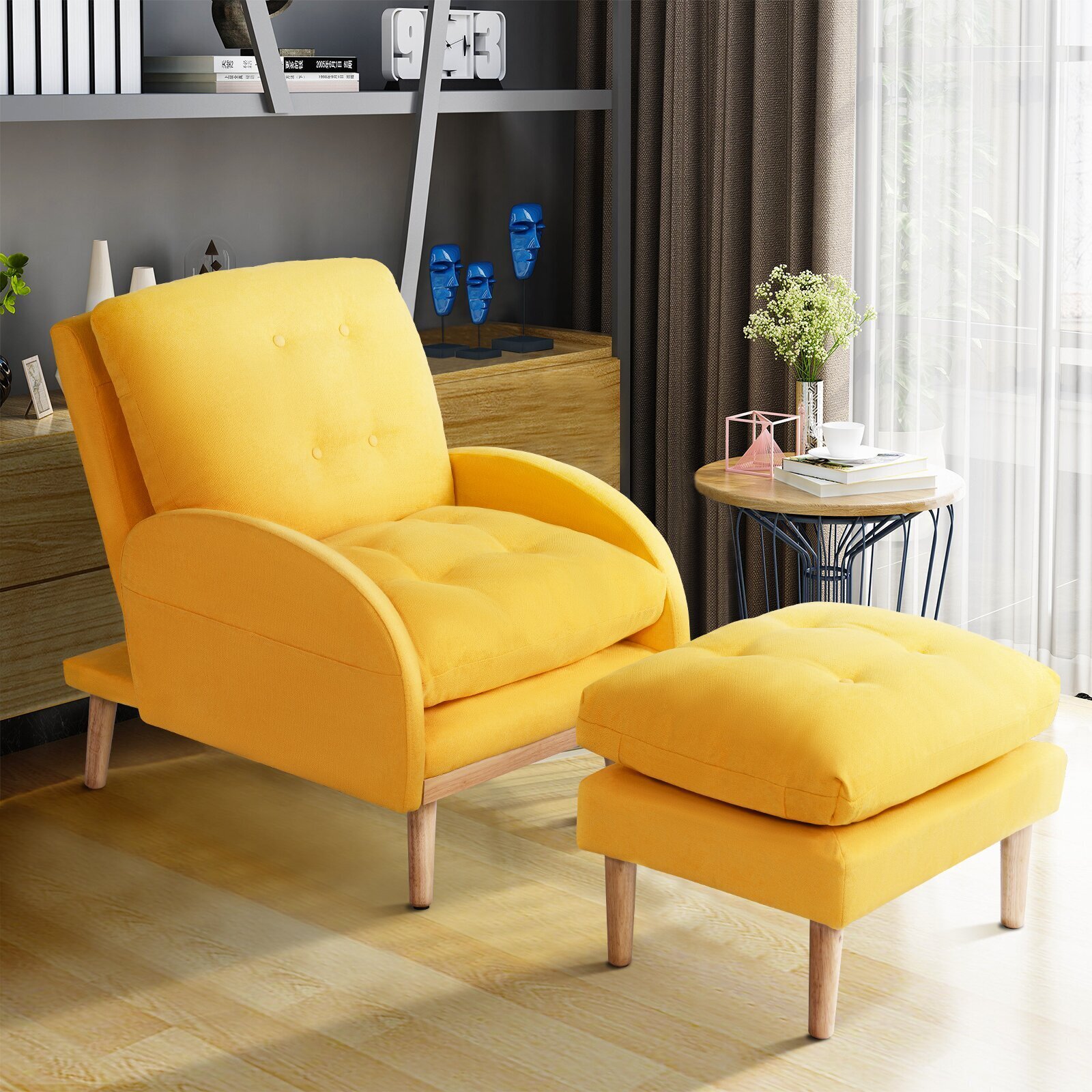 Glam Designer Recliner with Ottoman