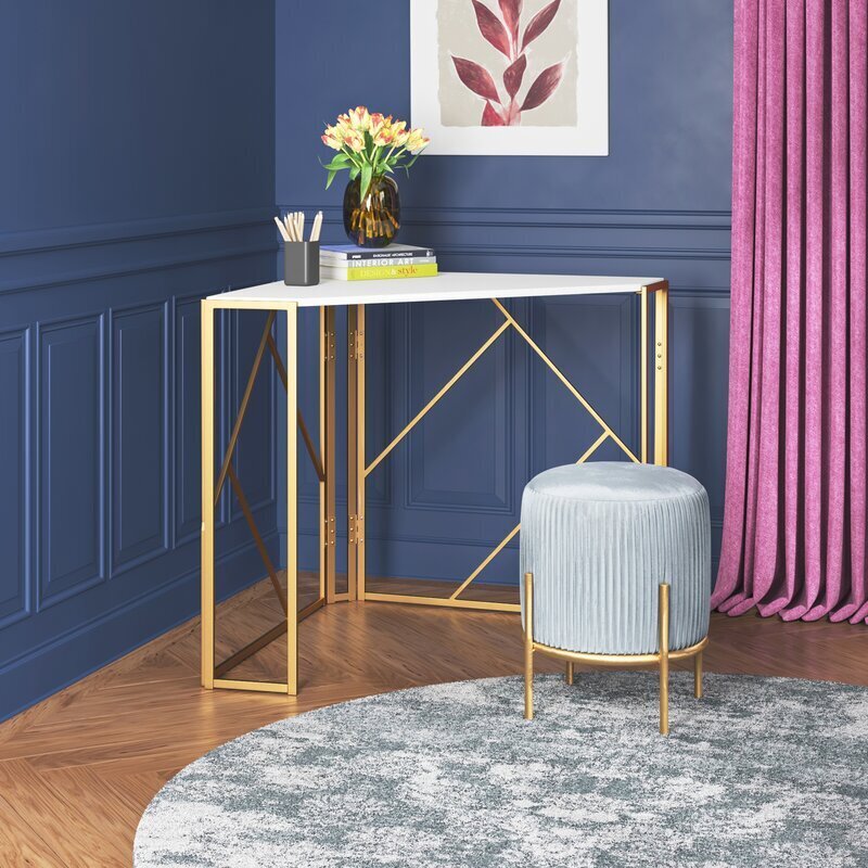 Glam Luxe White Corner Desk