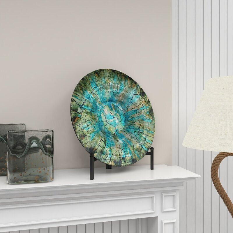 Glamorous Metal and Glass Mosaic Wall Plate