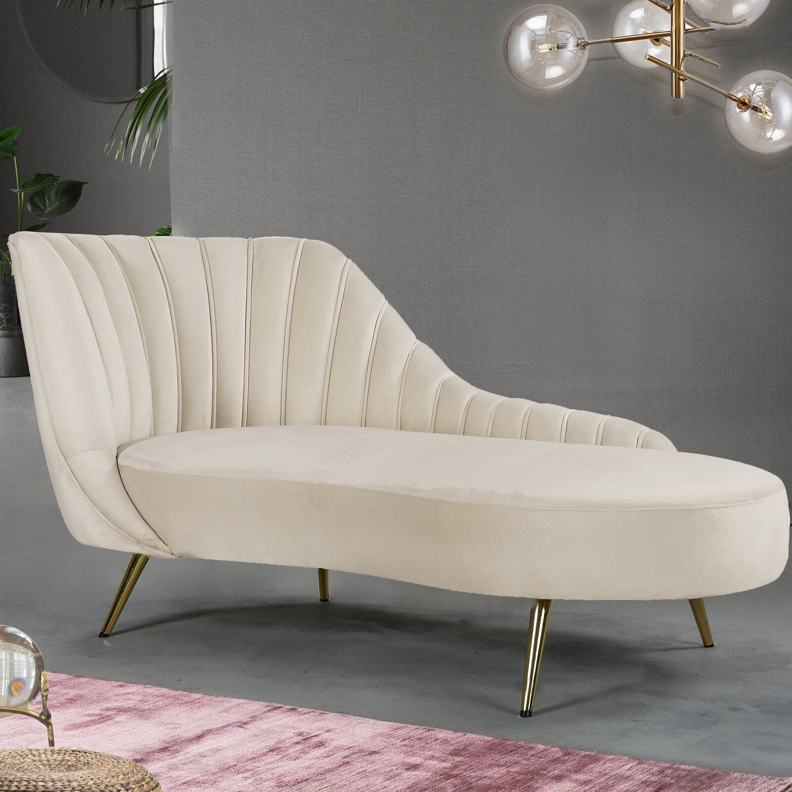 Glamorous Mid Century Modern Chaise 