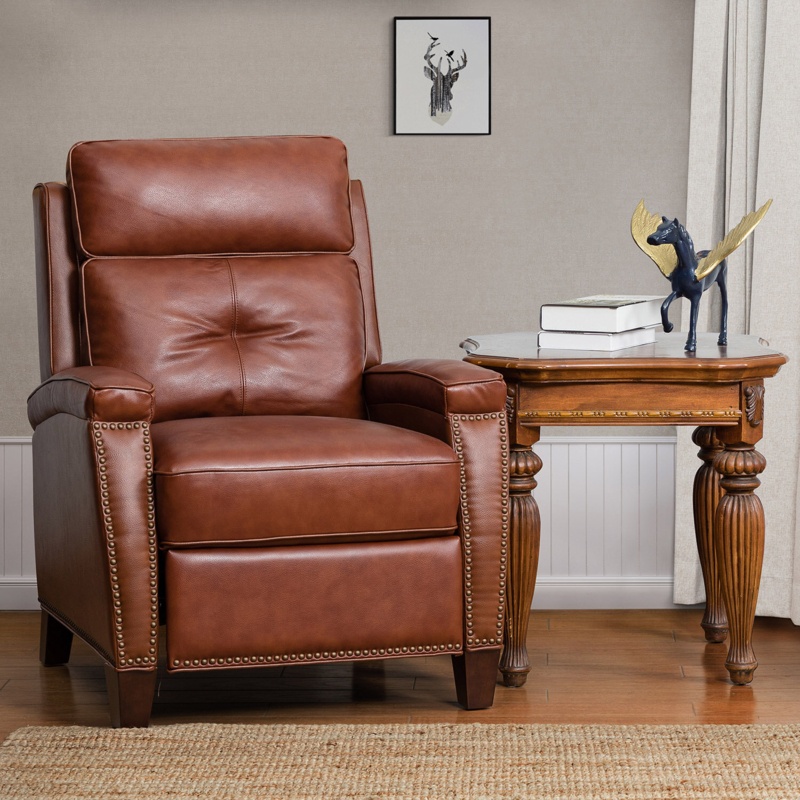 Glendale Heights 31" Wide Genuine Leather Manual Club Recliner